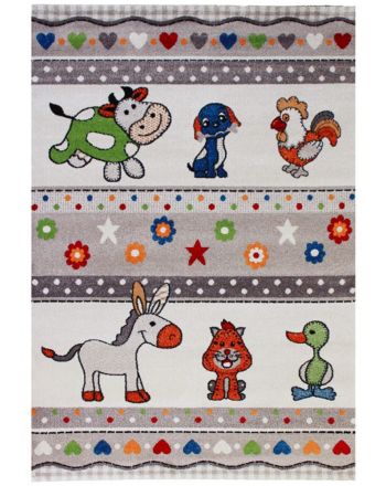 Kinderteppich Zoo Beige