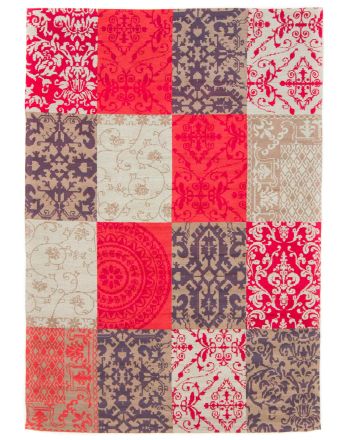 Flachgewebeteppich Kelim Patchwork Lina Rot