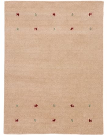 Wollteppich Gabbeh Uni Beige