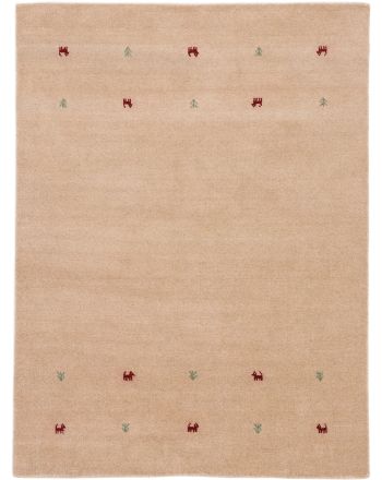 Wollteppich Gabbeh Uni Beige