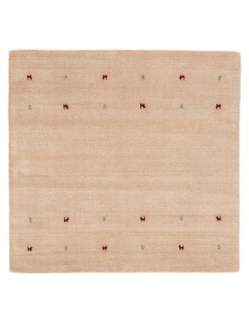 Wollteppich Gabbeh Uni Quadratisch Beige