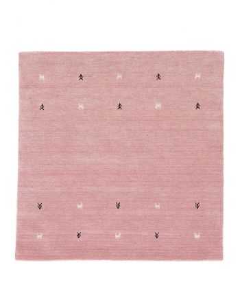 Wollteppich Gabbeh Uni Quadratisch Rosa