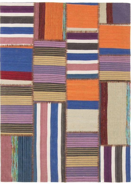 Flachgewebeteppich Kelim Patchwork