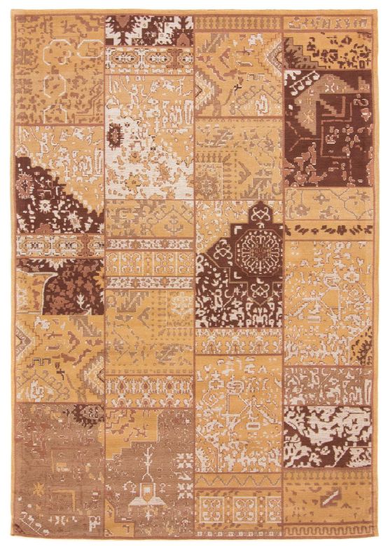 Flachgewebeteppich Kelim Patchwork Sofi Braun