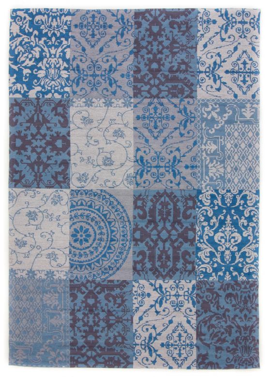 Flachgewebeteppich Kelim Patchwork Lina Blau