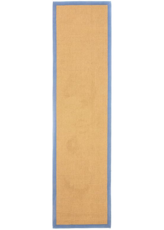 Sisalteppich Läufer Blau