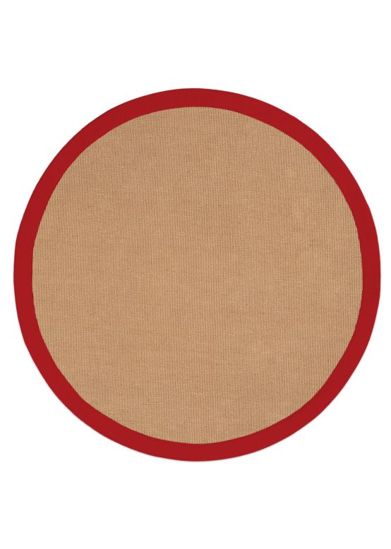 Sisalteppich Rund Rot