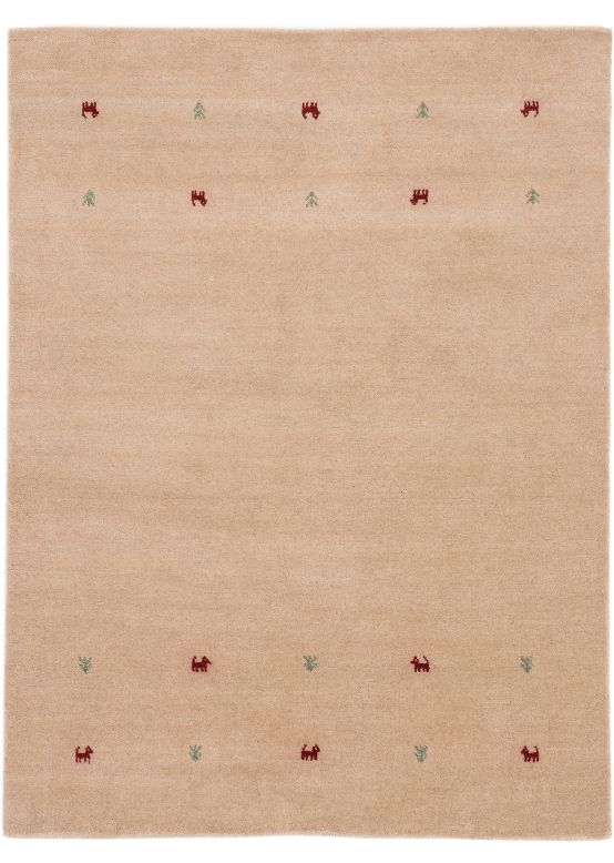Wollteppich Gabbeh Uni Beige