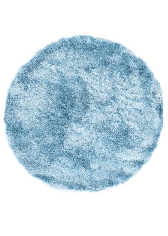 Hochflorteppich Breeze Rund Hellblau