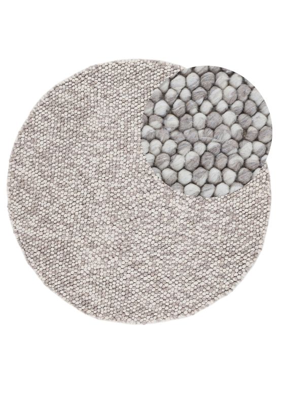 Wollteppich Calo Rund Beige | carpetfine