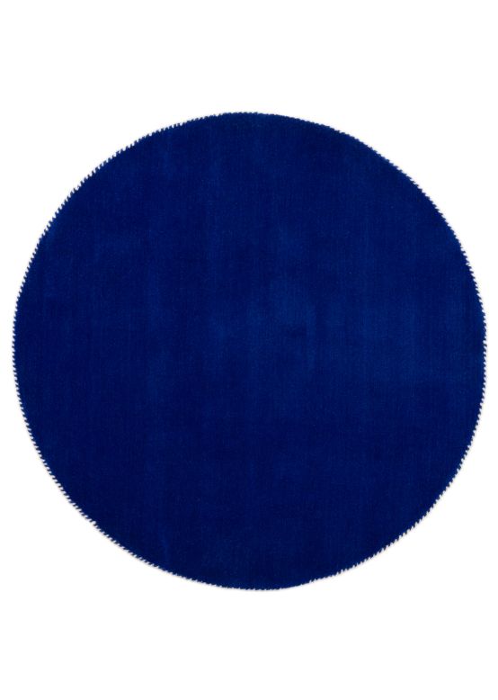 Wollteppich Gabbeh Lola Rund Blau